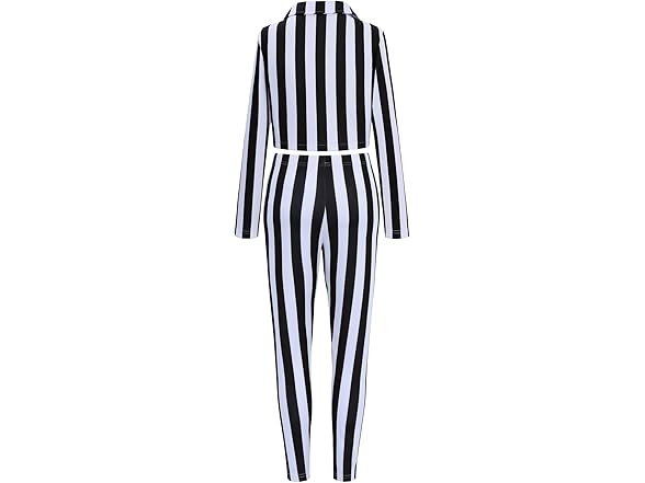 Women's Black and White Striped Suit
