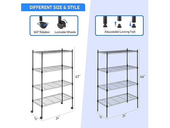 Healsmat Heavy Duty 4-Tier Shelving Units