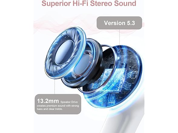 HUIFU Bluetooth Wireless Earbuds, Blush