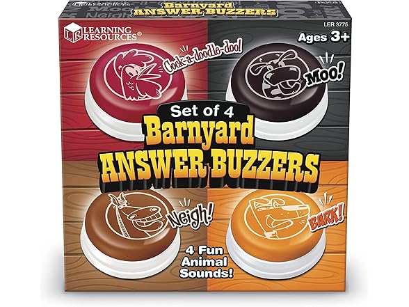 Learning Resources Barnyard Buzzers, Set of 4