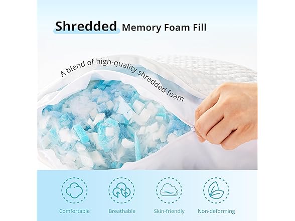 EGOHOME Shredded Memory Foam Pillows Cooling