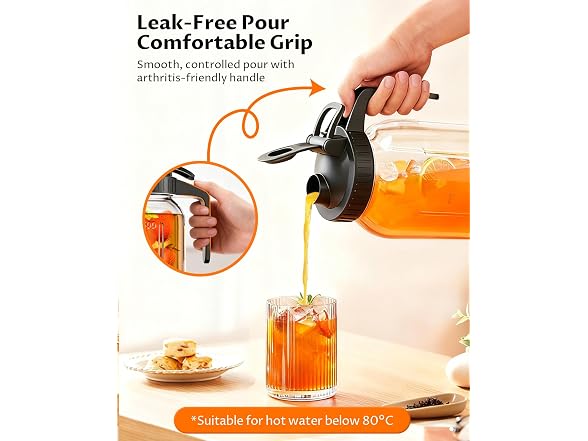 VA1KENE 64oz Mason Jar Glass Pitcher