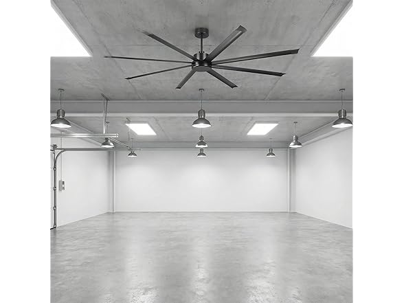 Parrot Uncle F8014 100" Large Industrial Ceiling Fan Black