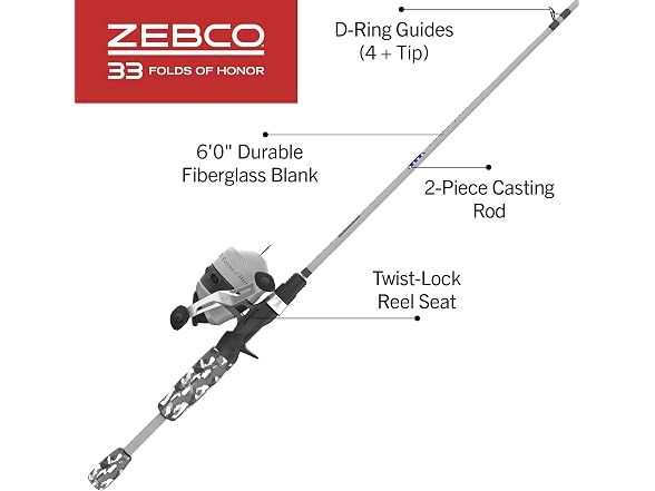 Zebco 33 Folds of Honor Combo