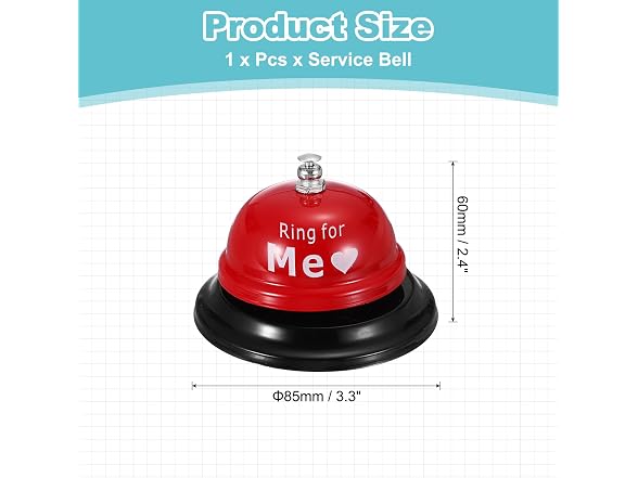 PATIKIL Desk Bell, 3.3" Service Call