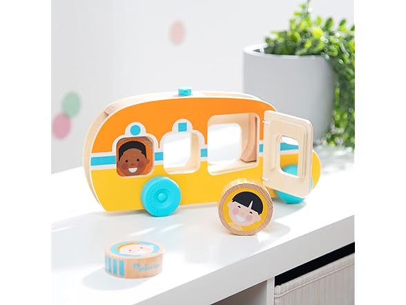 Melissa & Doug GO Tots Wooden Roll & Ride Bus