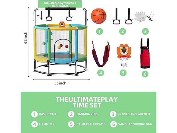 Trampoline with Anti-Rollover Round Bottom