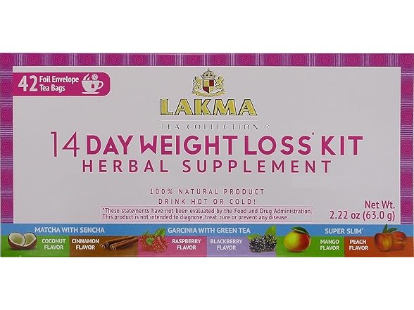 42CT HYLEYS Lakma 14 Day Weight Loss Kit Green Tea