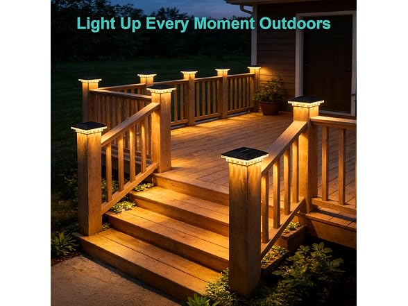 Brightever 12-Pack 4x4 Solar Post Cap Lights