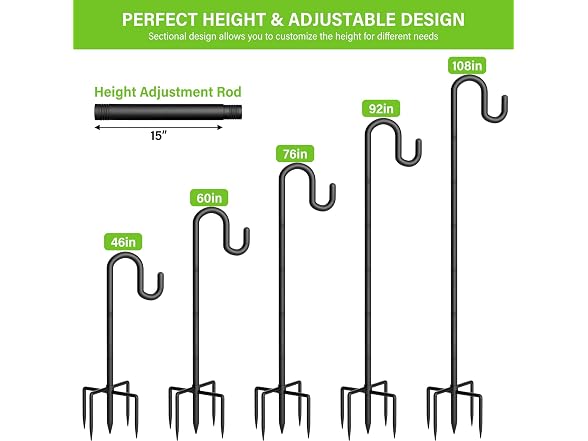 Gientan Shepherds Hooks for Outdoor