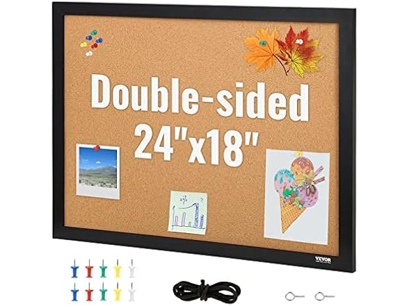 VEVOR Cork Board, 24 x 18 inch