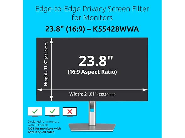 Kensington Edge-to-Edge Privacy Screen 23.8 inch