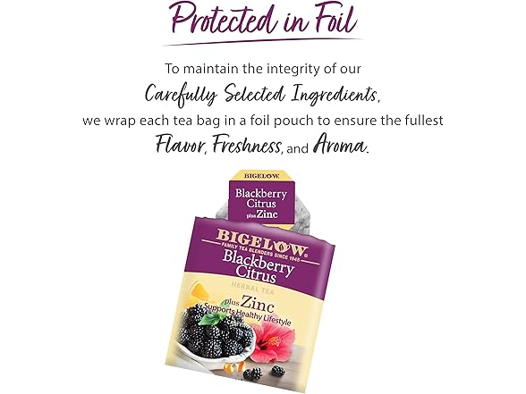 Bigelow Tea Blackberry Citrus plus Zinc Herbal Tea