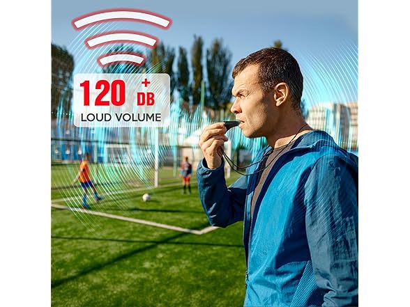 FlyCoco Black Sport Coach Whistle 6PCS