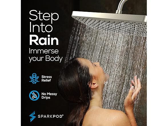 12" Rectangle Rain Shower Head