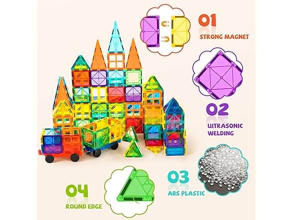 cossy 120Pcs Magnetic Tiles