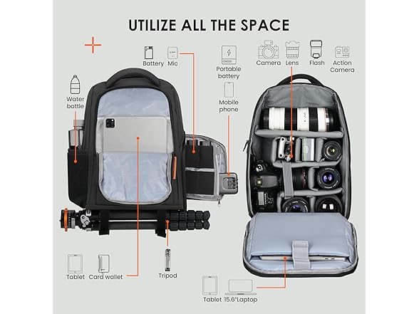 TARION Camera Backpack | 15.6in Laptop