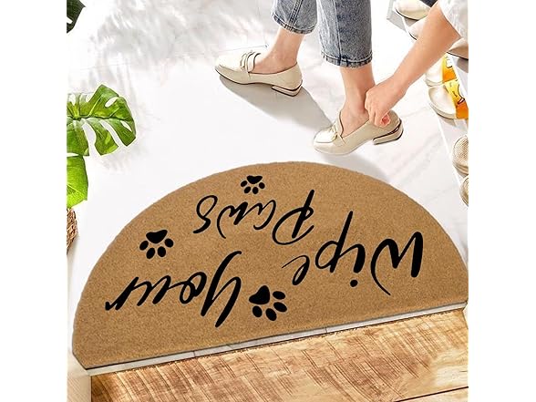 Wipe Your Paws Half Round Doormat