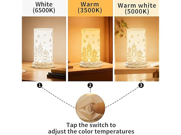 WISUCL W1579 Touch Control Table Lamp for Bedroom