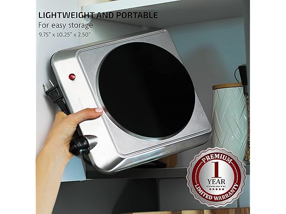 OVENTE Countertop Infrared Single Burner, 1000W