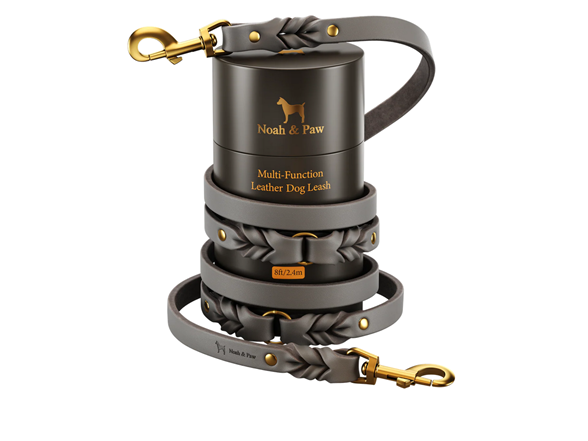 NOAH & PAW Leather Dog Leash 8Ft
