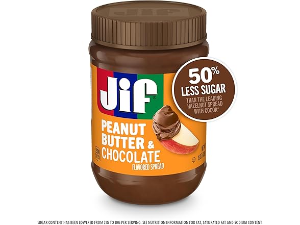 Jif Peanut Butter & Chocolate Spread, 15 Oz. Jar