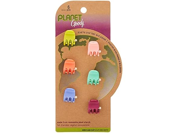 GOODY Goody Bio-Plastic Mini Claw Clips - 6 Count