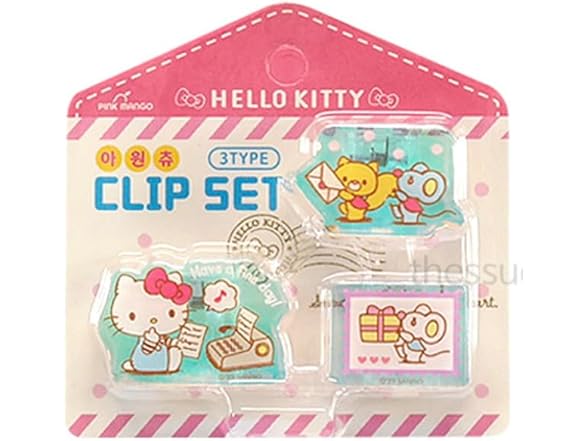 Kitty Friends Clip Clamp 3Pcs Pink