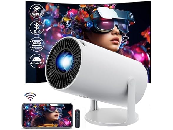 4K Mini Projector With WiFi6/BT
