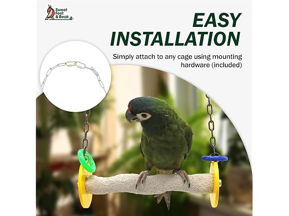Sweet Feet and Beak Roll Bird Swing - Pumice