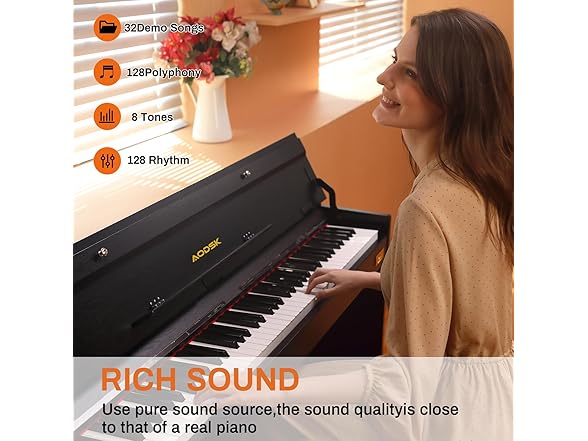 AODSK 88-Key Weighted Hammer Action Digital Piano