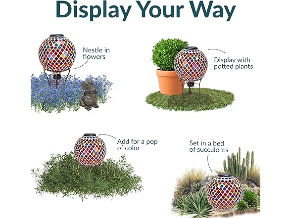 Sunnydaze 10-Inch Solar Gazing Ball for Garden, Summer Trellis