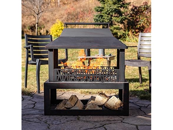 Sunnydaze 35" Steel Outdoor Fireplace
