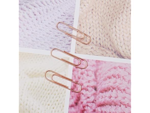 SUMAJU 200 Pcs Rose Gold Paper Clips, 1.1" Sc