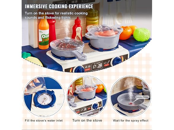 Kids Kitchen Playset, Toddler Kitchen with