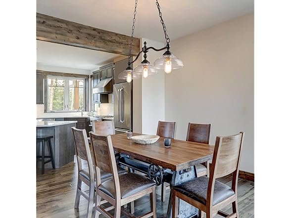 3-Light Kitchen Island Chandelier Black