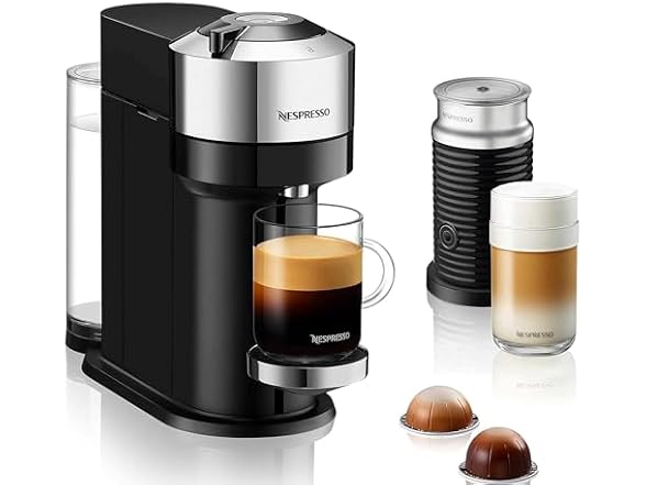 Nespresso De'Longhi Vertuo Next Deluxe w Aeroccino - Chrome