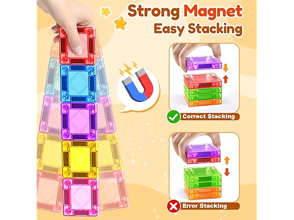 NVHH 60PCS Mini Magnetic Tiles