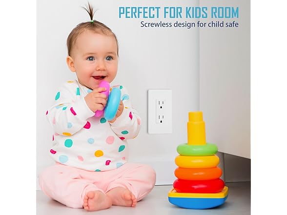 TAKETEK Screwless Decorator Wall Plate, 20 Pack
