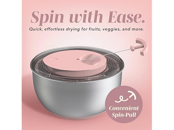 COOK WITH COLOR Stainless Steel Salad Spinner - 5 Qt