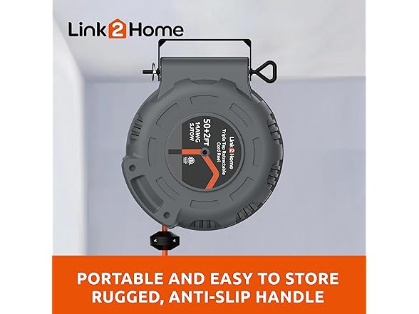 Link2Home 50 Ft. Retractable Extension Cord Reel