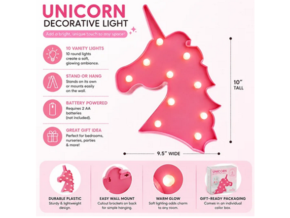 Unicorn Decorative LED Light – Color-Changing Unicorn Lamp