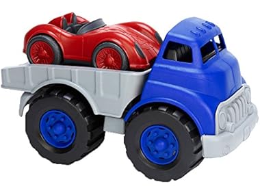 $9.99, Was $34.99, 71% Off! Green Toys Flat Bed Truck Blue/Grey & Race Car dealfomo