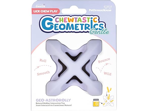 PetDreamHouse Geometrics Fun Soft Chew Toy- Lavender