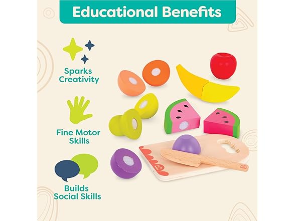 B. toys Chop n' Play Fruits Wooden Play Food Set