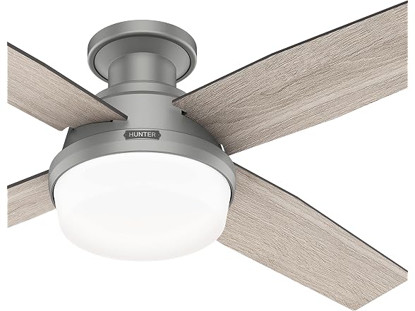 Hunter Fan 52 inch Low Profile Matte Silver Indoor Ceiling Fan