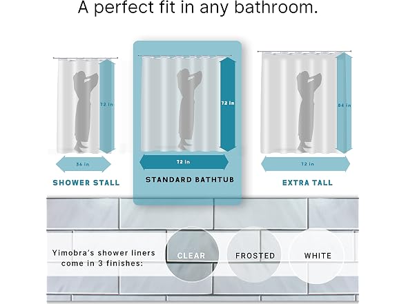 Yimobra EVA Clear Shower Curtain Liner, 8G He