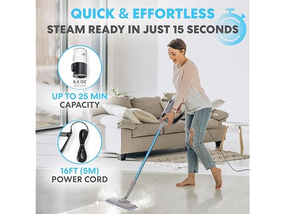 SIMPLI-MAGIC Simpli-Magic 10-in-1 Steam Mop with Deta