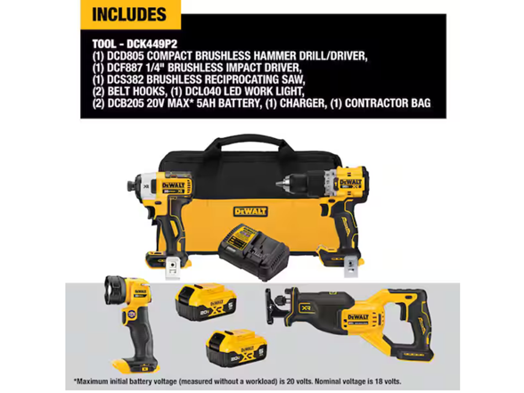 DEWALT DCK427D2 4-Tool Brushless Tool Combo Kit