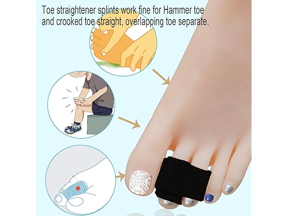 Reppkyh 20 Pieces Fabric Broken Toe Wrap